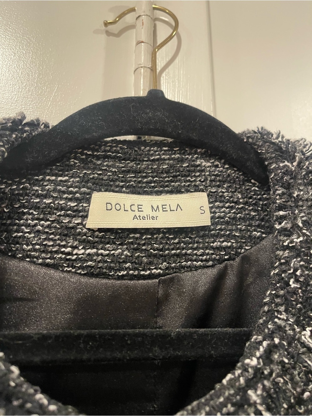Black Tweed Fringe Collar Jacket size S - Picture 5 of 9